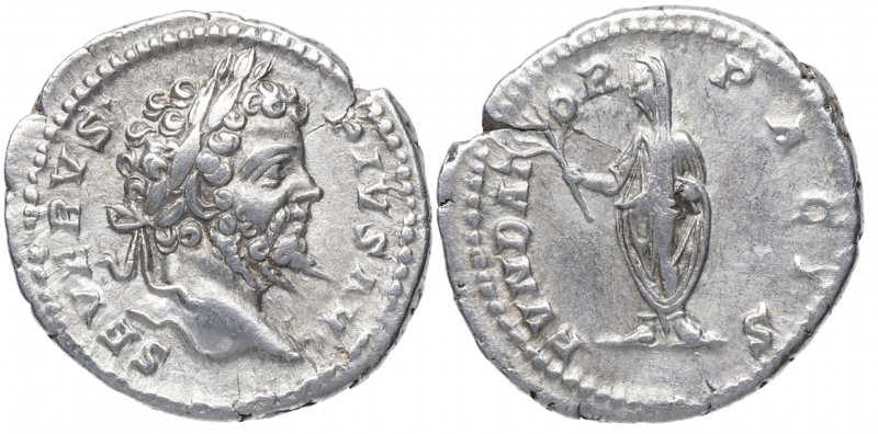 201 d.C. Septimio Severo. Roma. Denario. DS 4124 i.2. Ag. 3,20 g. FVNDATOR PACIS...