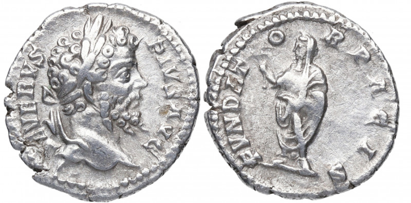 201 d.C. Septimio Severo. Roma. Denario. DS 4124 i.2. Ag. 3,10 g. FVNDATOR PACIS...
