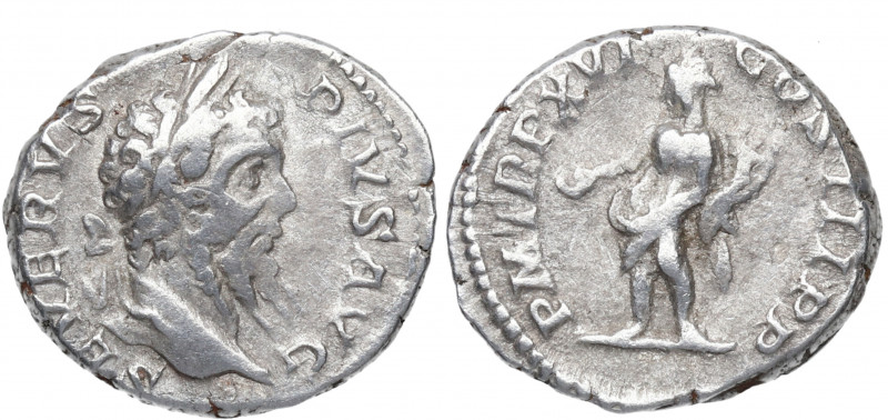 208 d.C. Septimio Severo. Roma. Denario. DS 4128 d.3.a. Ag. 3,83 g. PM TR P XVI ...