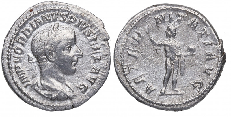 241 d.C. Gordiano III. Roma. Denario. RSC 39 – RIC 111. Ag. 2,85 g. AETERNITATI ...