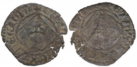 Pedro I (1350-1369). Sevilla. Dinero. Ve. 0,72 g. MUY RARA. BC+ / MBC-. Est.100.