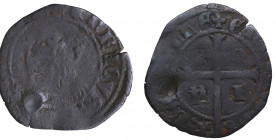 Enrique II (1369-1379). Cruzado. Ve. 1,20 g. BC+. Est.30.