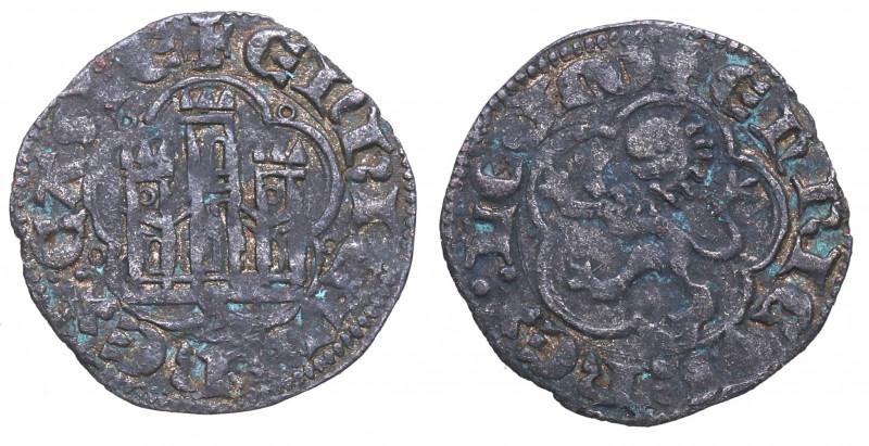 Enrique III (1390-1406). Sevilla. 1/2 Blanca. Ve. 1,29 g. MBC-. Est.30.