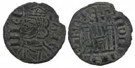 1284-1295. Sancho IV (1284-1295). Coruña. Dinero. Ve. 0,70 g. Extraordinario ejemplar de la mas alta rareza que viene a completar cualquier conjunto d...