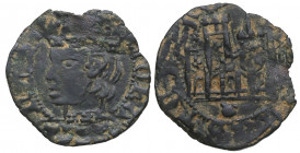 1406-1454. Juan II (1406-1454). Coruña. Cornado. Ve. 0,96 g. Busto peculiar. MBC. Est.30.