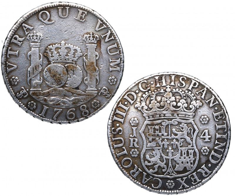 1768. Carlos III (1759-1788). Potosí. 4 Reales. JR. A&C 923. Ag. 13,28 g. Muy es...