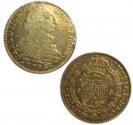 1786. Carlos III (1759-1788). Nuevo Reino. 8 escudos. JJ. Au. Atractiva. EBC. Est.2000.