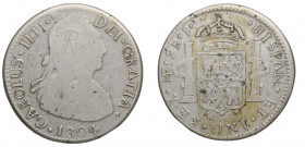 1804. Carlos IV (1788-1808). Lima. 2 Reales. J. A&C. Ag. 5,84 g. BC. Est.60.