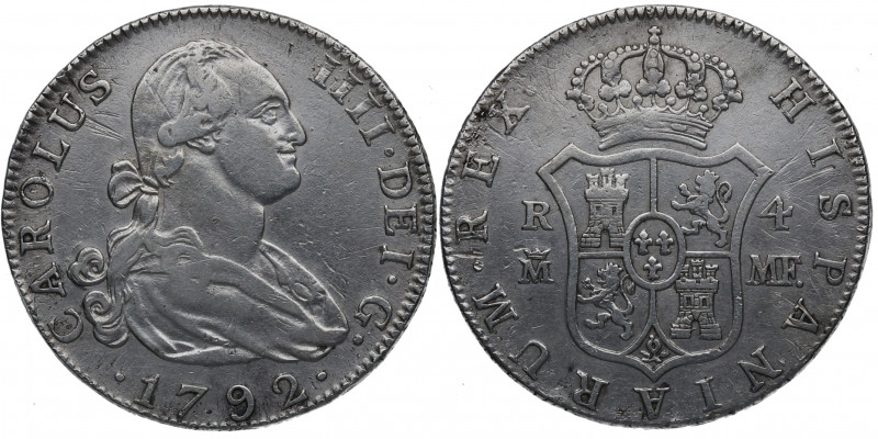 1792. Carlos IV (1788-1808). Madrid. 4 Reales. MF. A&C . Ag. 13,44 g. Rayitas. M...