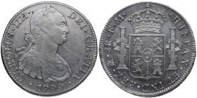 1799. Carlos IV (1788-1808). México. 8 Reales. FM. A&C . Ag. 27,00 g. MBC+. Est.60.