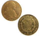 1796. Carlos IV (1788-1808). Potosí. 8 escudos. PP. Au. Atractiva. EBC. Est.2000.