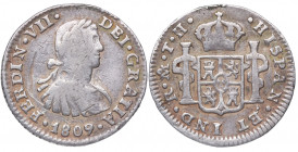1809. Fernando VII (1808-1833). México. 1/2 Real. TH. A&C 390. Ag. 1,65 g. Atractiva. MBC / MBC+. Est.60.