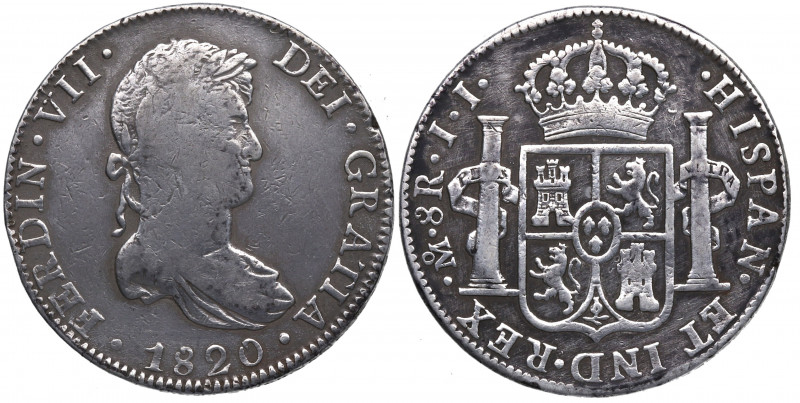 1820. Fernando VII (1808-1833). México. 8 Reales. IJ. A&C . Ag. 26,81 g. Limpiez...