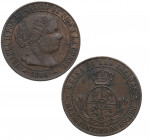 1866. Isabel II (1833-1868). Segovia. 1/2 Céntimo de Escudo. A&C 208. 1,20 g. EBC / EBC+. Est.40.