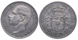 1885*86. Alfonso XII (1874-1885). Madrid. 50 céntimos. MSM. A&C 14. Ag. 2,49 g. Atractiva. EBC. Est.35.