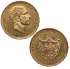 1882*82. Alfonso XII (1874-1885). 25 Pesetas. MSM. A&C 85. Au. 8,08 g. ESCASA. EBC+. Est.750.