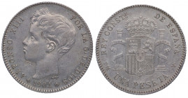 1901*01. Alfonso XIII (1886-1931). Madrid. 1 peseta. SMV. A&C 60. Ag. 4,90 g. Atractiva. EBC. Est.50.