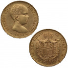 1890*90. Alfonso XIII (1886-1931). Madrid. 20 pesetas. MPM. A&C . Au. 6,46 g. SC-. Est.475.