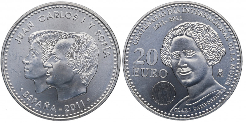 2011. Juan Carlos I (1975-2014). 20 Euros. Ag. SC. Est.30.