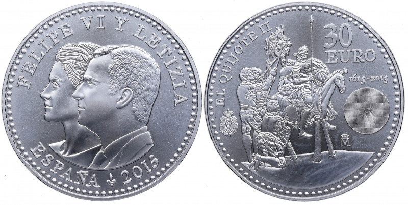 2015. Felipe VI Y Lelizia. 30 Euros. Ag. SC. Est.45.