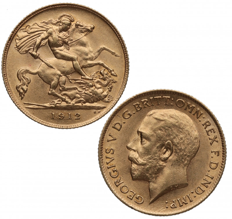 1912. Inglaterra. Jorge V. 1/2 soberano. Au. 402,00 g. SC-. Est.300.