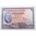 1927. II República (1931-1939). 50 pesetas. Pick 80b. Sello de la republica.Puntos alfiler. EBC+. Est.70.