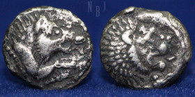 Baktria, uncertain mint AR Diobol. Circa 4th century BC, 1.10gm, 10mm, VF