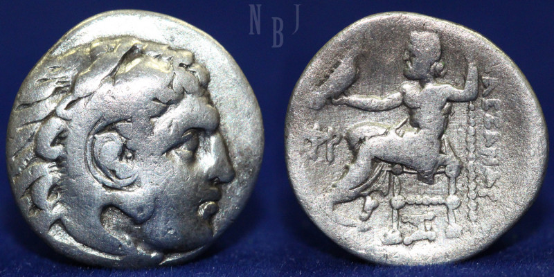 Alexander III The Great AR Drachm. Circa 310-301 BC. (3.92gm, 18mm) Obverse: Hea...
