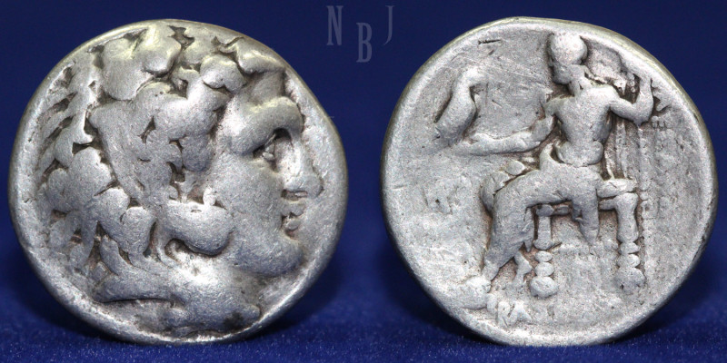 Ancient Macedonian coin of Alexander III 'The Great' AR Tetradrachm, (16.65gm, 2...
