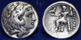 Macedonian coin of Alexander III 'The Great' AR Tetradrachm, 317-311BC, 16.53gm, 26mm, Good F