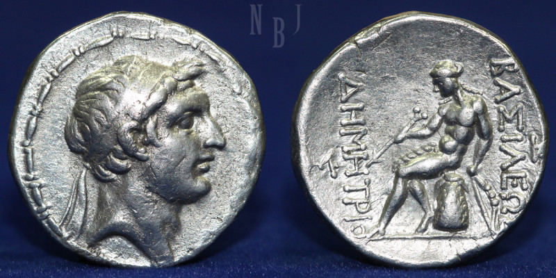 Seleucid; Demetrius I Soter BCE 162-150. AR tetradrachm (16.71gm, 27mm) Obv: Ekb...