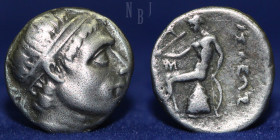 Seleucid Kings; Antiochos III. 223-187 BC. AR Drachm Unknown mint, 4.08gm, 16mm, Good VF R