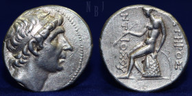 Seleukid Kingdom. Antiochos Soter. AR Tetradrachm 246-244 BC, 17.06gm, 28mm, About EF