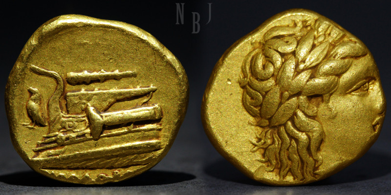 BITHYNIA; Kios (c.340-330 B.C.), Gold Stater, A. Magistrate Agathokles. Head of ...