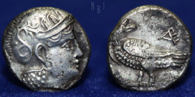 BACTRIA, Eagle Series (Sophytes?) AR drachm, c. 3rd century BCE, 3.33gm, 14mm, RR