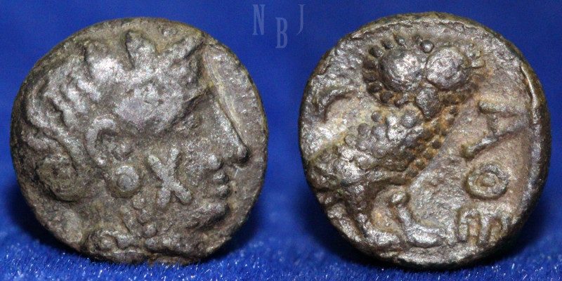 Arabia, Qataban AR 1/6. Unknown ruler(s). Timna, (1.25gm, 11mm) circa 350-320/00...
