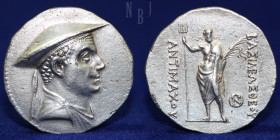 BACTRIA, Antimachus I: Silver tetradrachm. c. 174-165 BC, 16.81gm, 31mm, About EF