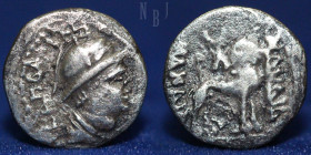 BACTRIA; YUEH CHI: Sapadbizes, late 1st century BC, AR hemidrachm, 1.11gm, 15mm, VF