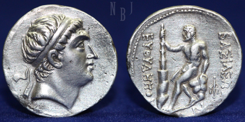 GRECO-BACTRIAN KINGDOM. Euthydemus I (ca. 225-200 BC). AR tetradrachm, (16.34gm,...