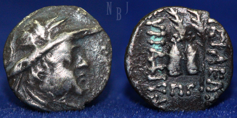 Baktria Graeco-Bactrian Kings Eukratides I Megas 170-145 B.C. Obol. (0.45gm, 10m...