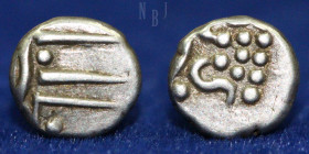 India, Princely States, Travancore, Silver Chuckrams, 1729-1758, 0.40gm, 6mm, About EF