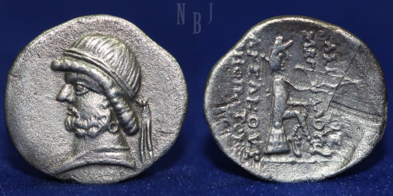 KINGS of PARTHIA. Phraates II. 132-126 BC. AR Drachm, (3.35gm, 19mm) Ekbatana mi...