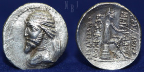 KINGS of PARTHIA. Artabanus III. 126-122 BC. AR Drachm, 3.77gm, 21mm, About EF & RR