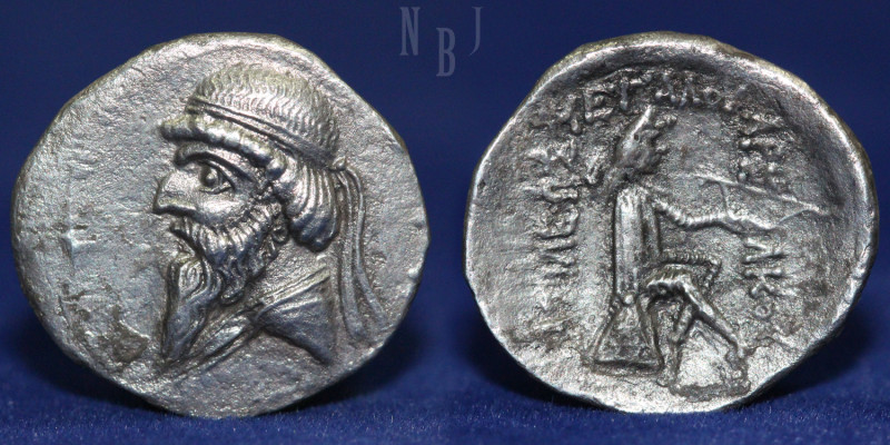 PARTHIAN COINS, Mithradates I (164-132 BC), Silver Drachms. (3.16gm, 20mm) Minte...
