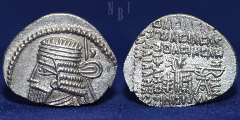 Parthian; Vologases I (c. A.D. 51 - 88) AR Drachm. Mint Ecbatana, undated. (3.67...