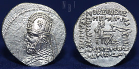 PARTHIAN KINGDOM; Mithradates III (87-80 BC), Silver Drachm, Ecbatana, 4.12gm, 20mm, EF