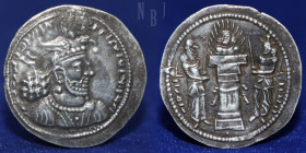 SASANIAN EMPIRE. Hormazd II, 303-309 AD. AR Drachm, 3.93gm, 26mm, VF