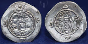 SASANIAN KINGS; Ardashir III. 628-630 AD. AR Drachm, DA. year 2 (629 AD), 4.05gm, 34mm, VF
