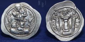 Sassanid Empire; Silver Peroz I. (224-651) Silver drachm, mint: NI. Dated: 6, 4.16gm, 28mm, EF