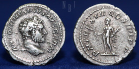ROMAN; Caracalla, AR Denarius, Hercules, 212 AD, 2.96gm, 19mm, Good VF